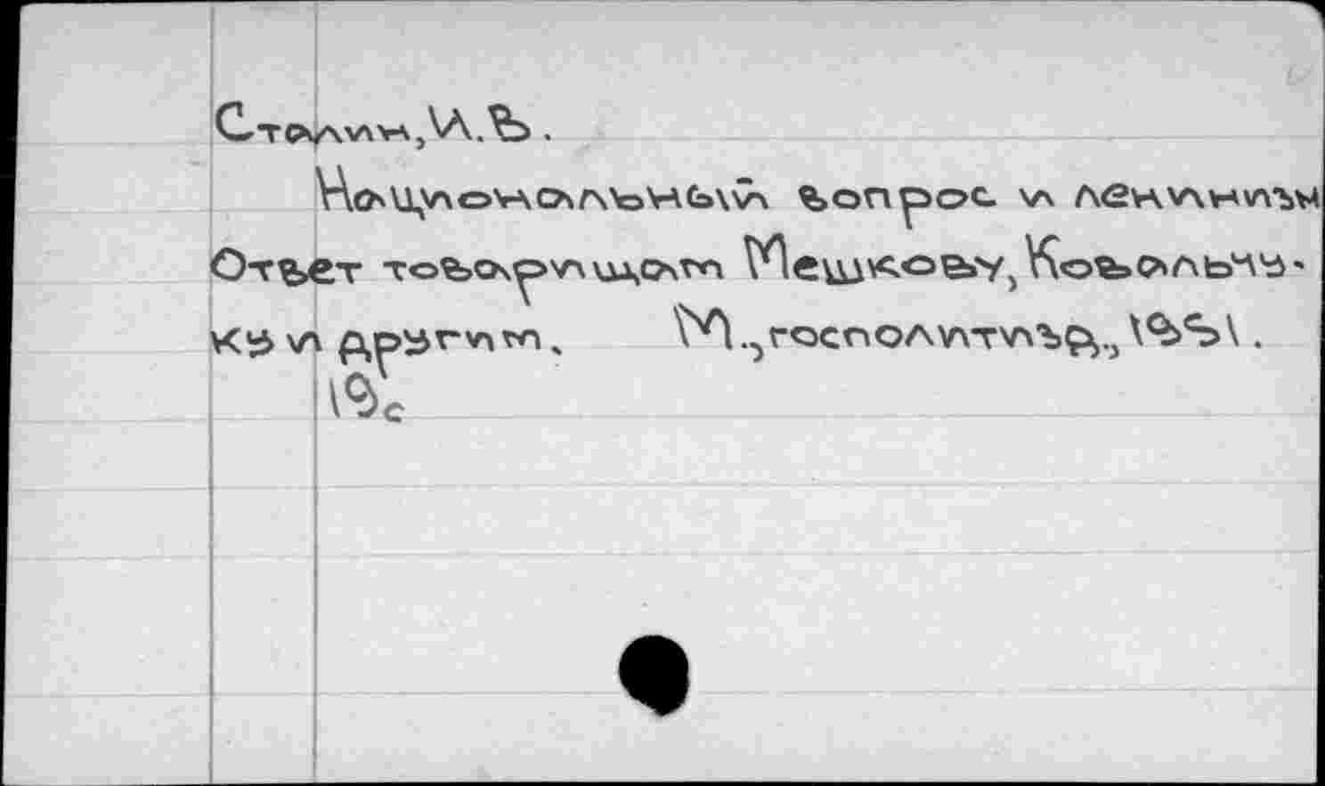 ﻿\л.Ъ.
V\ ЛСНЛИЛ»
Отьет тоъсх^эу^uacava	Vvo^^Ab^'û’
KS \Л р.рЗ^'АГЛ ч \>П.,ГОСПОАУ\Т\Л'Ър>).>\<ЪЪ\ .
i\<£